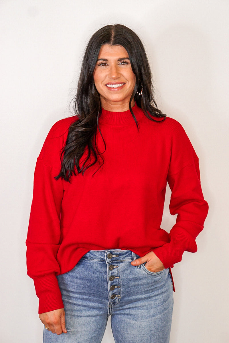 classic timeless style red sweater