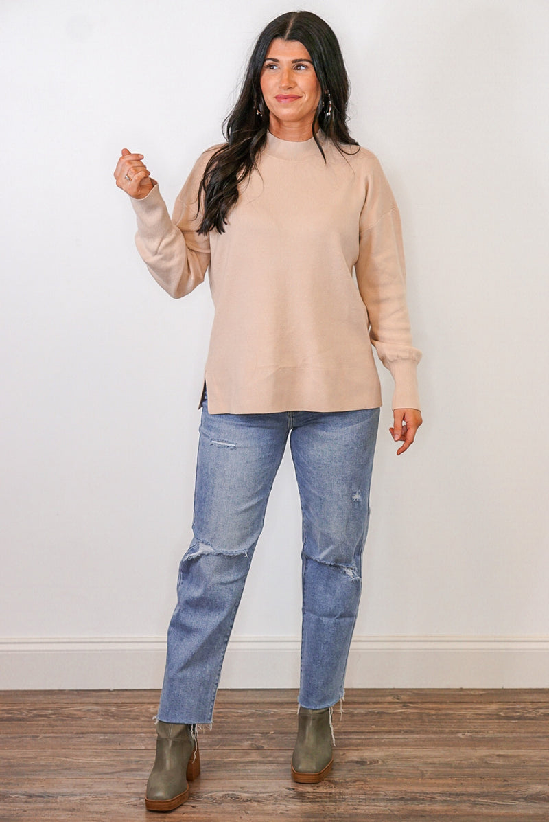 classic timeless style tan sweater