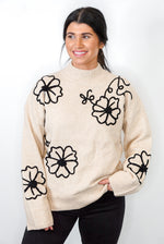 classy style embroidered sweater