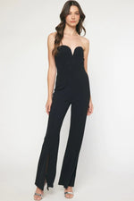 strapless black cocktail party jumpsuit