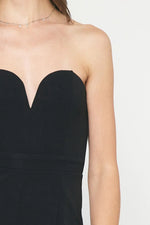 strapless black cocktail party jumpsuit