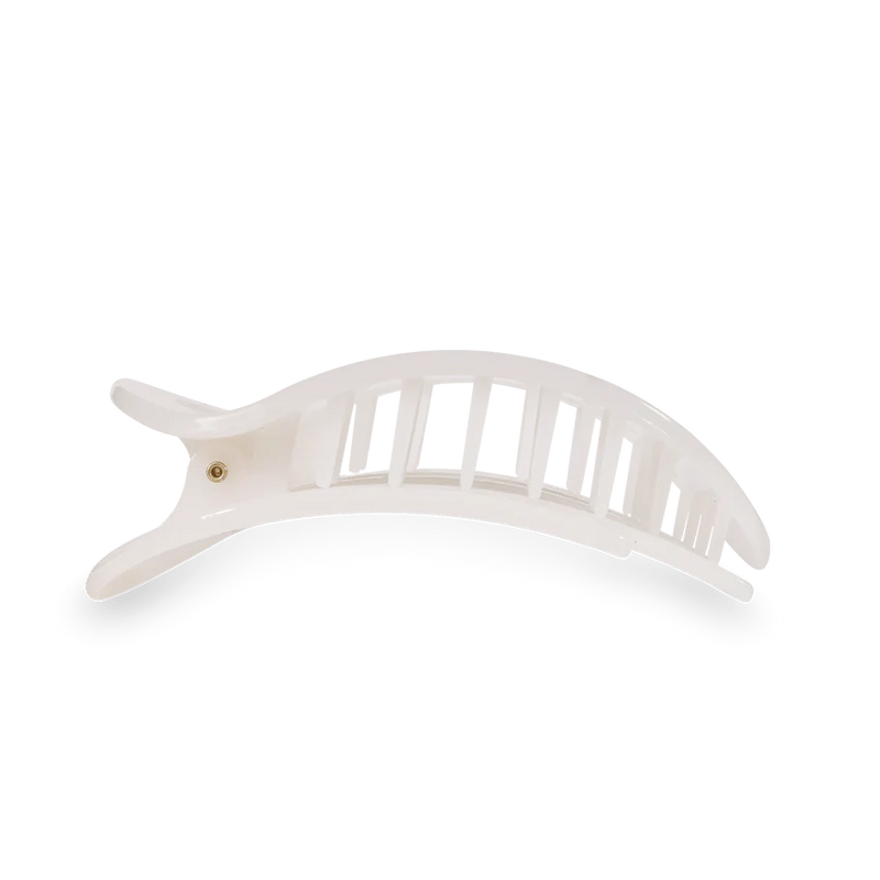 teleties coconut white flat round hair clip