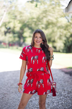 red terry cotton uga sequin shorts 