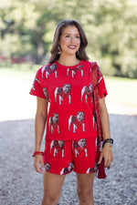 red uga gameday sequin bulldog tee