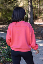 coral scuba knit crew pullover 