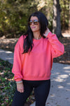 coral scuba knit crew pullover 