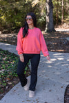 coral scuba knit crew pullover 