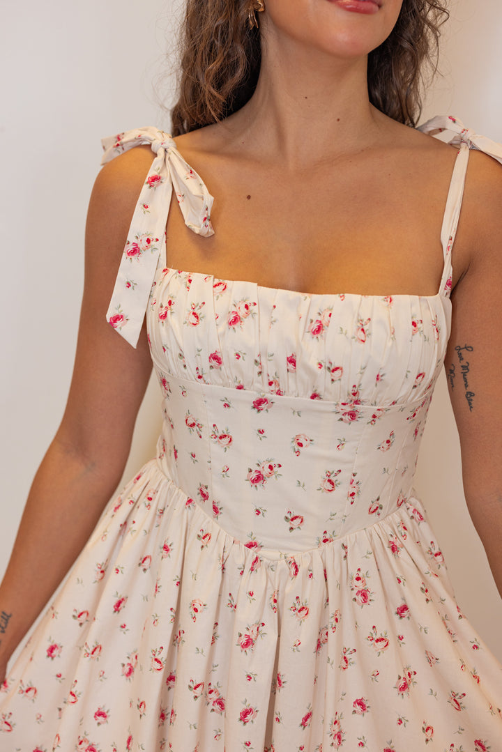boho floral corset style mini dress