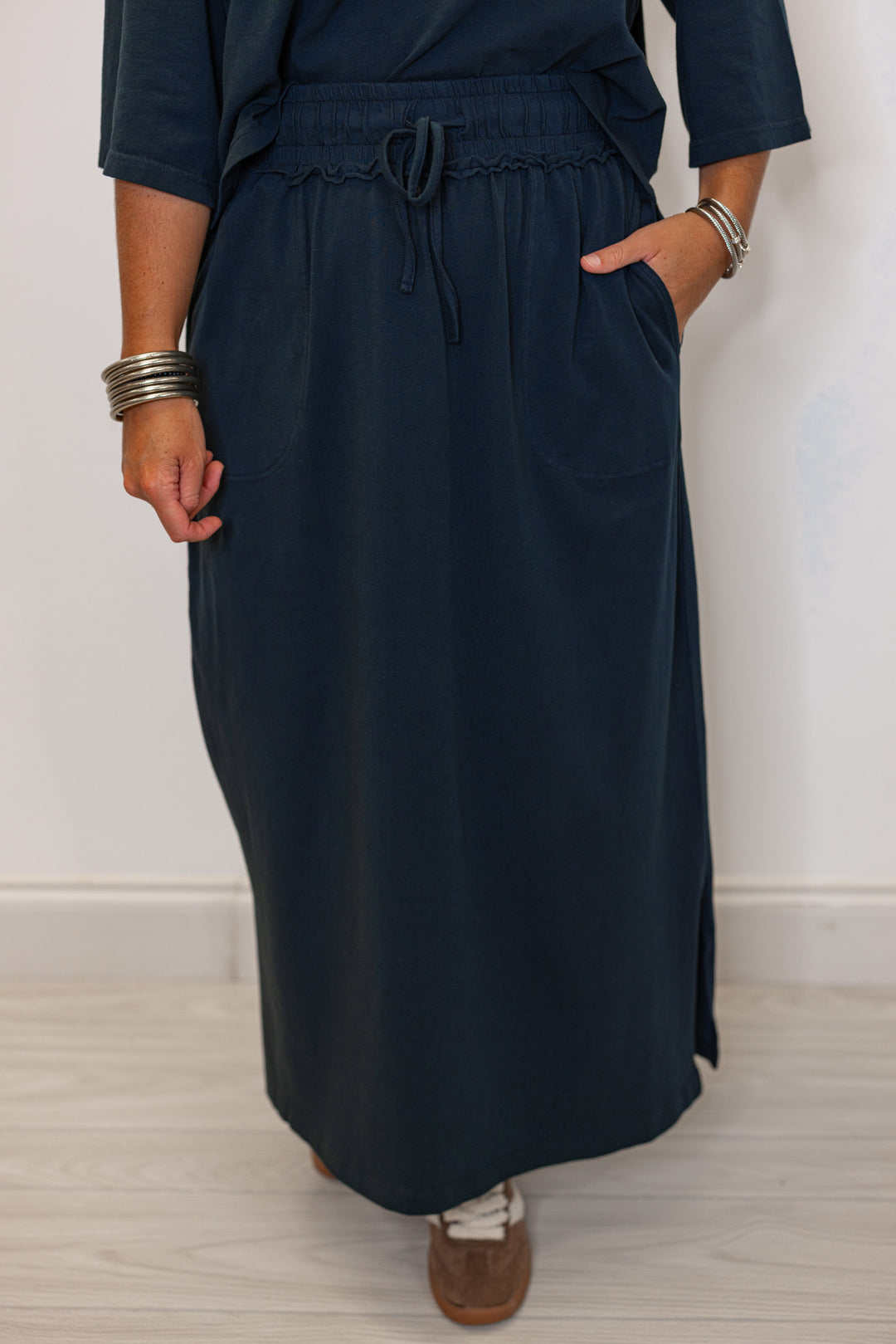 Women's navy maxi skirt