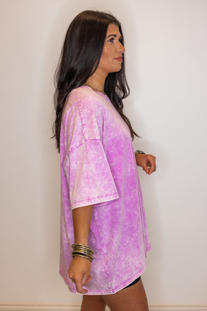 orchid oversized cotton mineral wash t shirt