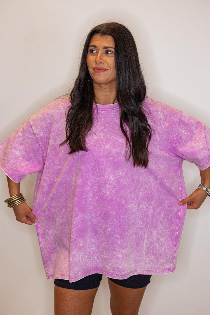 orchid oversized cotton mineral wash t shirt