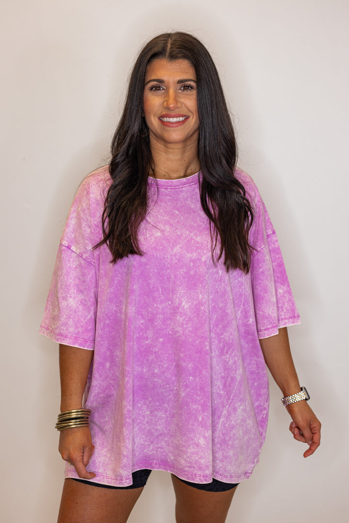 orchid oversized cotton mineral wash t shirt