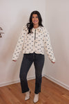 mable cream black embroidered bow jacket