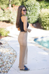 boho crochet taupe midi skirt