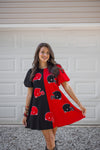 red black football helmet gameday dress