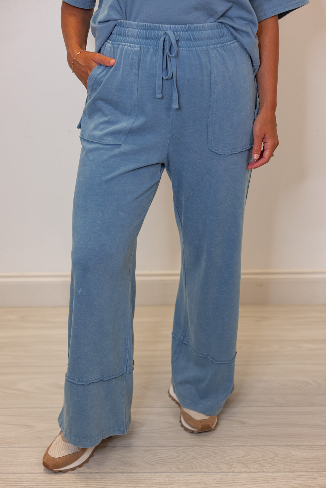 cute easy everyday matching blue cotton pants