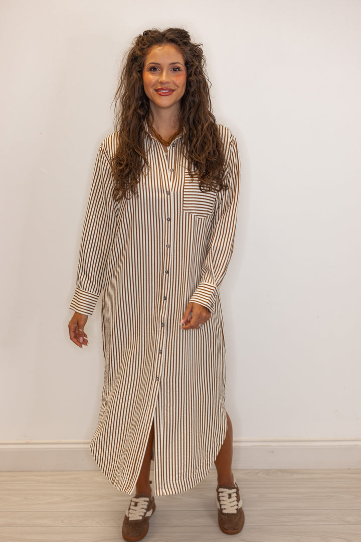 Women's long sleeve striped dress