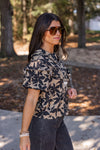 Refined Florals Taupe Blouse