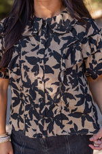 Refined Florals Taupe Blouse