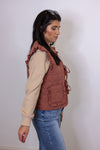 mauve brown quilted vest