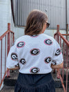 sequin uga gameday cropped top