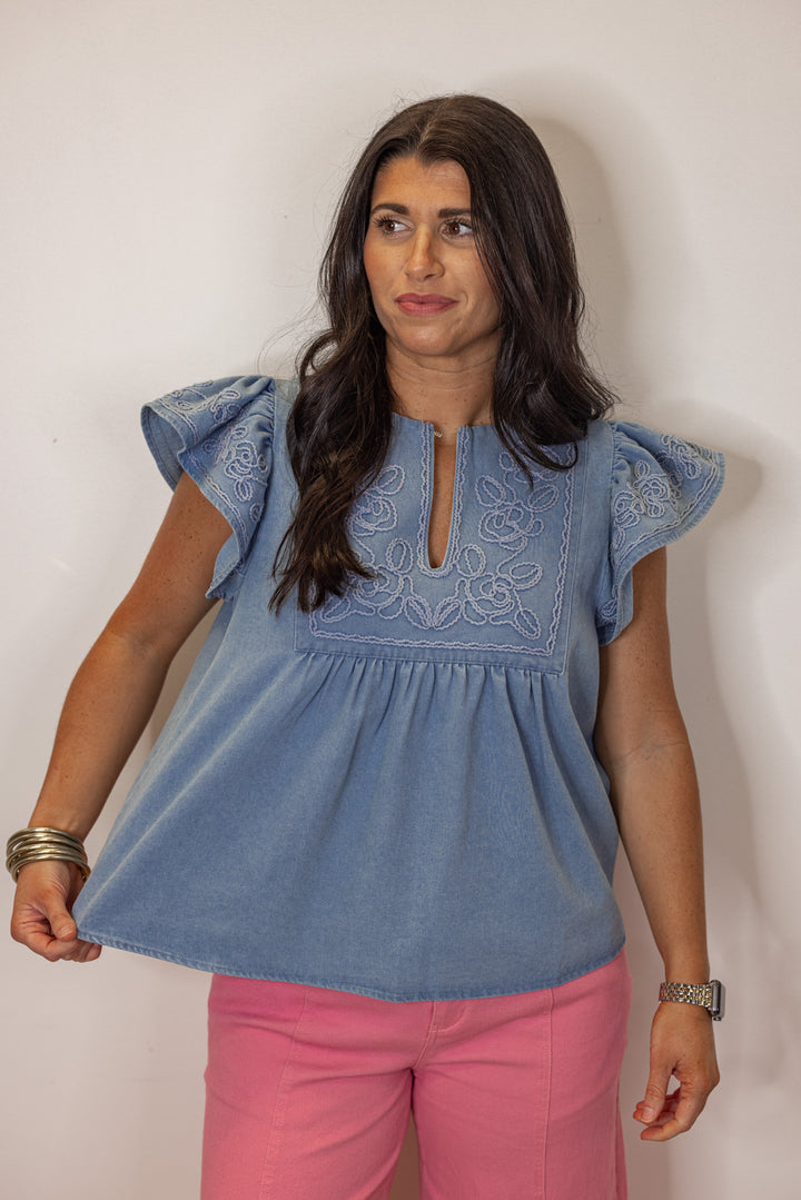 Flutter By Denim Top