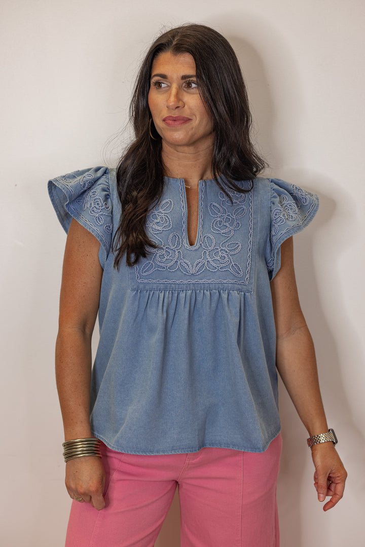 Flutter By Denim Top