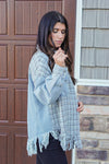 denim tweed plaid shacket