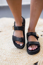 designer dupe black platform sandals