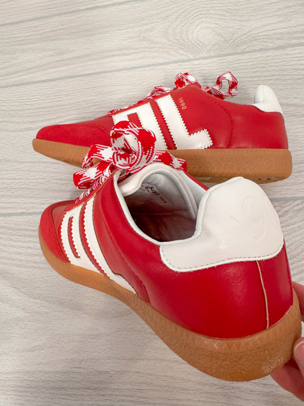 dirty laundry red DL sneakers back