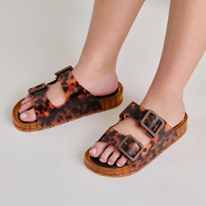 dolce vita julio slide sandals on feet details