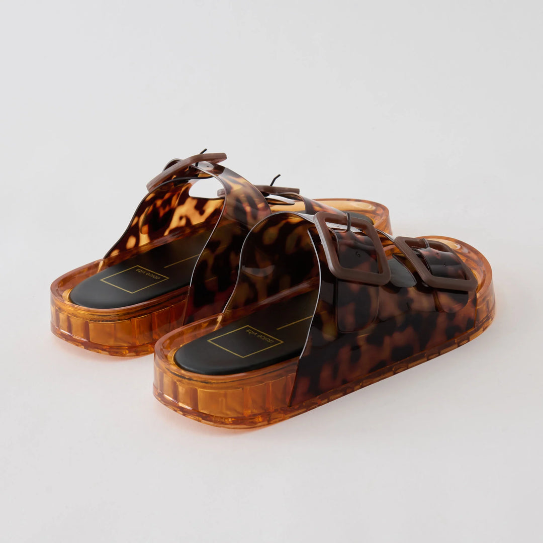 dolce vita julio slide sandals brown tortoise 