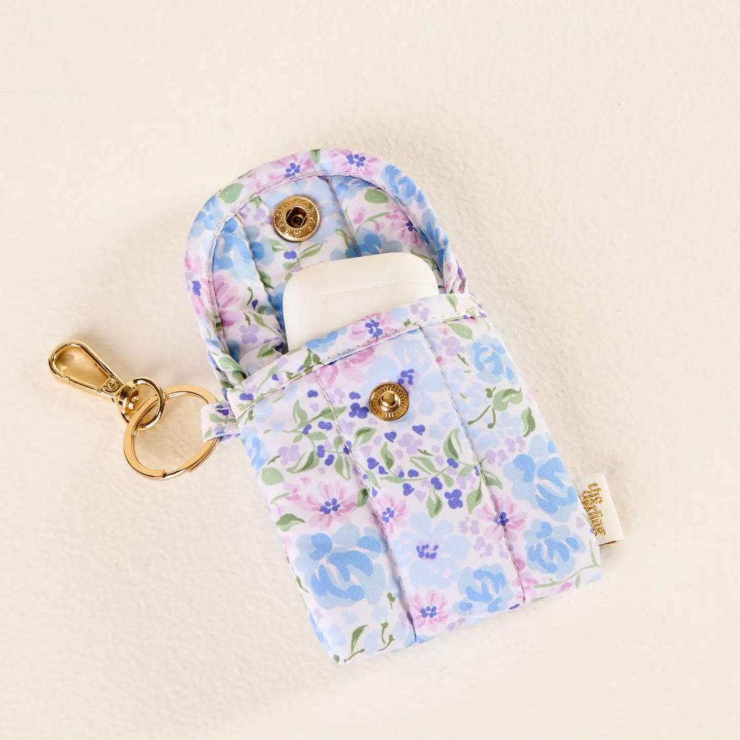 floral earbud puffy case