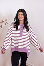 Modern Lilac Striped Pullover