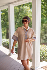 easy cute color block tee shirt dress