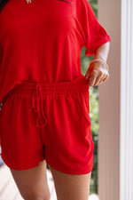 easy to wear everyday red shorts set