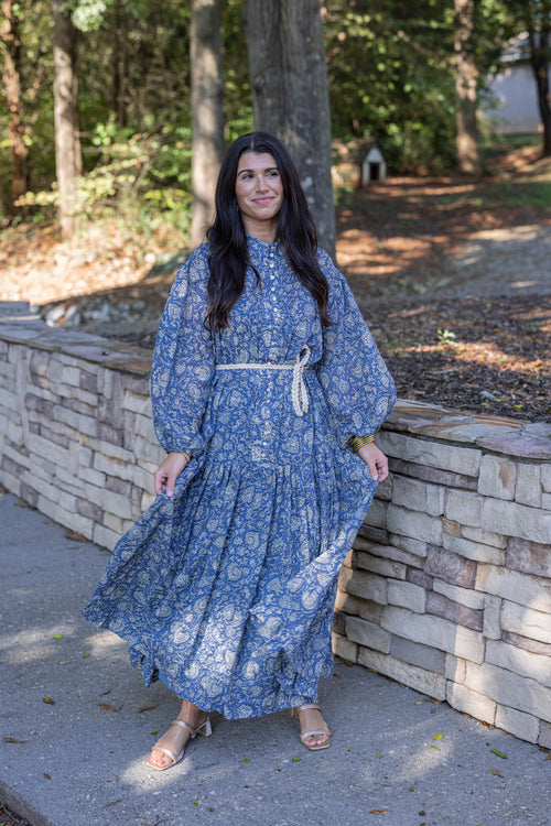 karlie blue paisley maxi dress