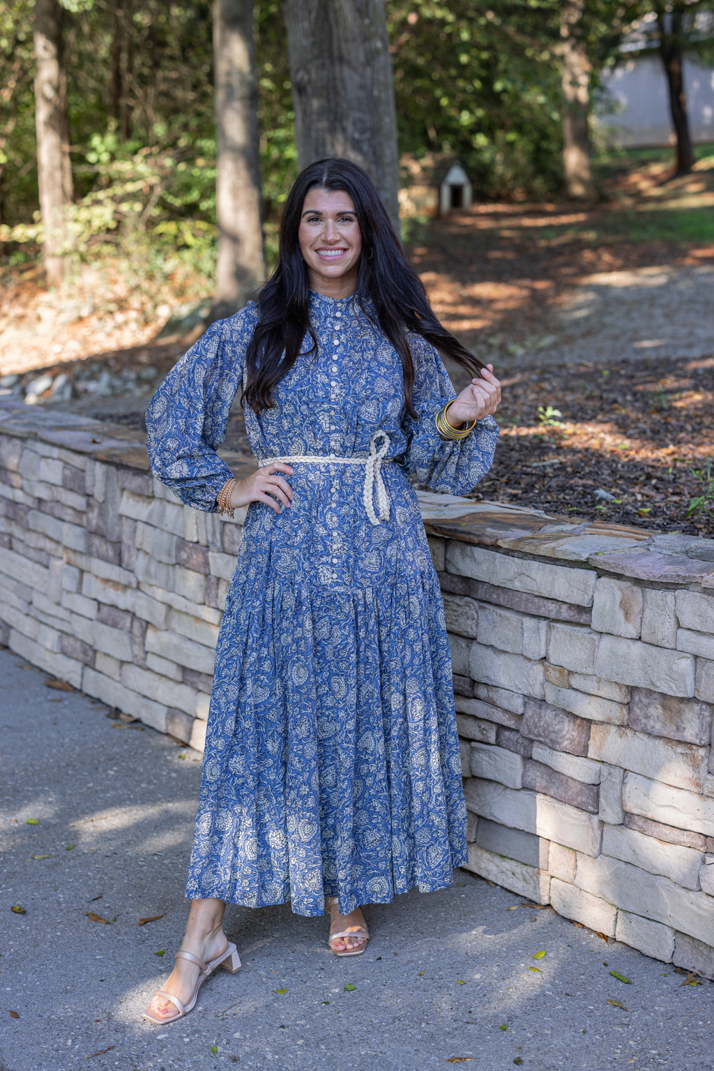 karlie blue paisley maxi dress