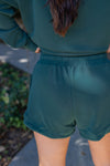 green scuba knit lounge shorts