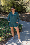 green scuba knit lounge shorts