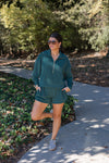 green scuba knit lounge shorts