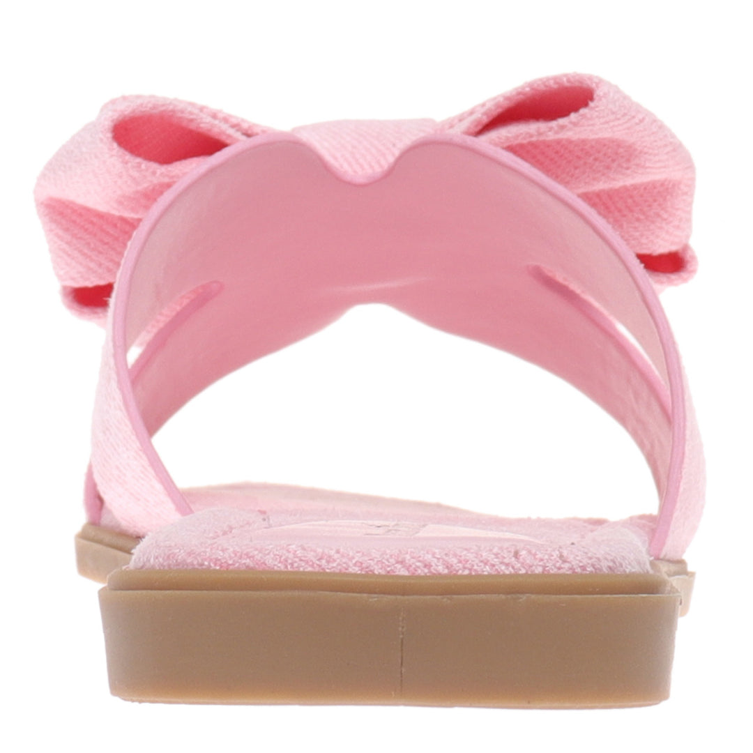 empress pink bow slide sandals