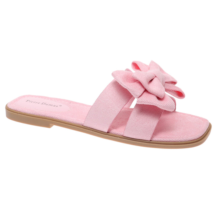 empress pink bow slide sandals