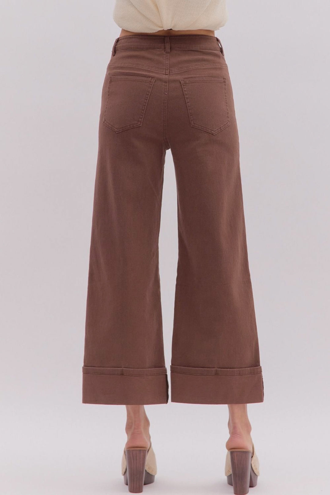 entro chocolate brown twill denim jeans