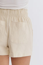 ENTRO ECRU TWILL shorts elastic waistband