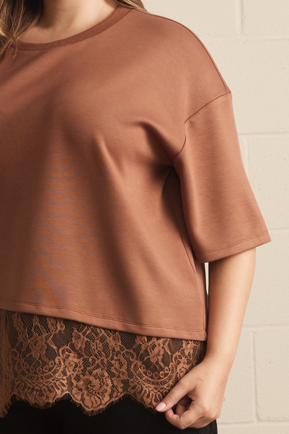 Moment of Lace Mocha Top
