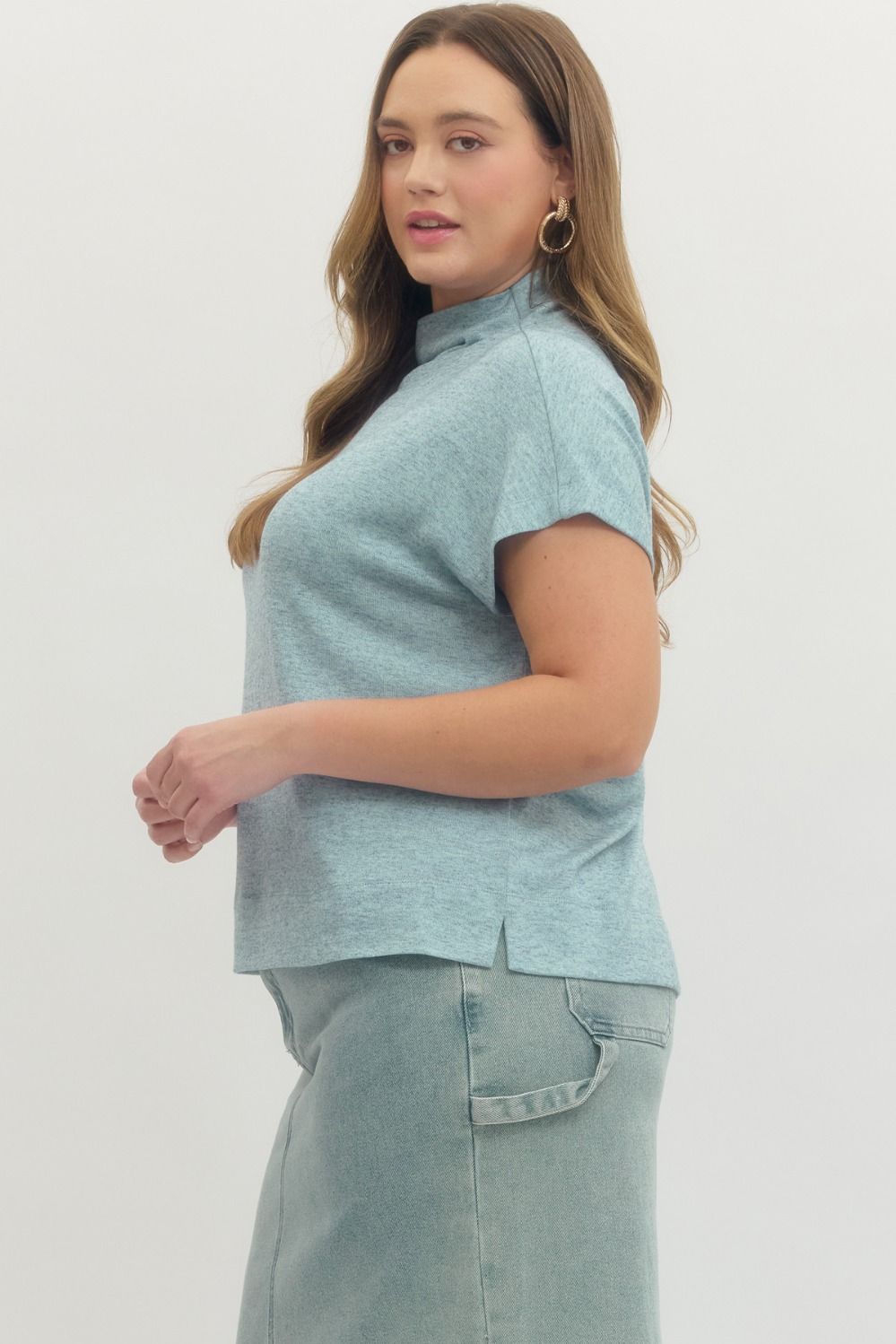 women's plus sizes spring blue entro tops