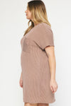 ribbed mocha dress