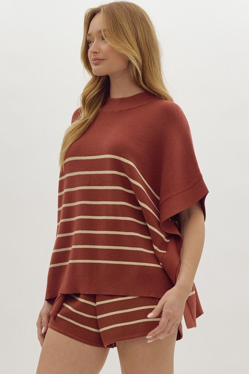 Everyday Chic Rust Striped Top