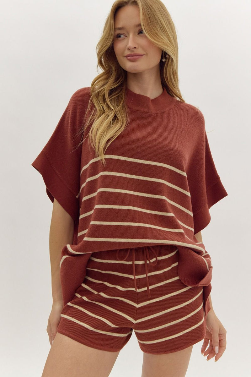 Everyday Chic Rust Striped Top